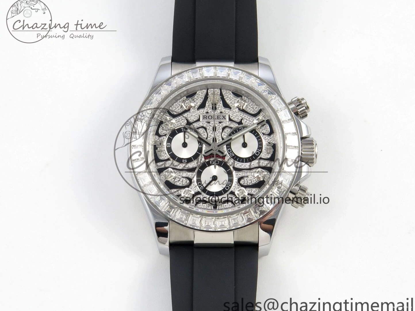 0207 Elegant Daytona 116589TBR ‘Eye Of The Tiger’ SS 3CF 1:1 Best Edition Tiger Diamonds Dial on Oysterflex Strap SH4130 V2 (Mod Version) 49